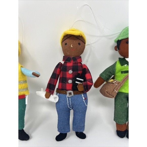 Felt Plush Christmas Ornaments 6-7" Dressed plush Felt 3 Unique Ornaments Career - Picture 3 of 6